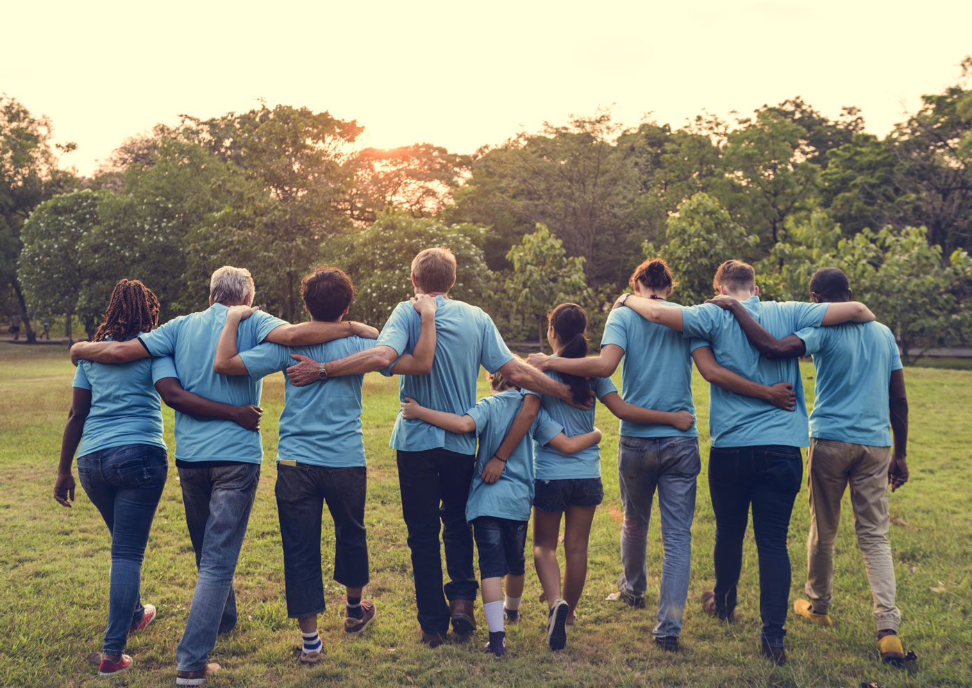 group of charity workers