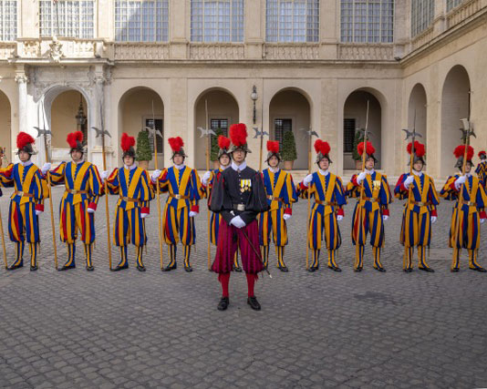 Swiss Guard lined up